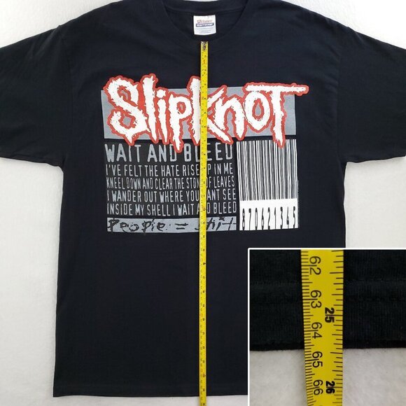 Slipknot Wait and Bleed T-Shirt People = S**t 2009 Barcode Lyrics Minty Large - Picture 6 of 16